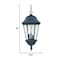 Homeroots 26 x 12.5 x 12.5 in. Telfair 3-Light Matte Black Hanging Light 398014 - alternate 2